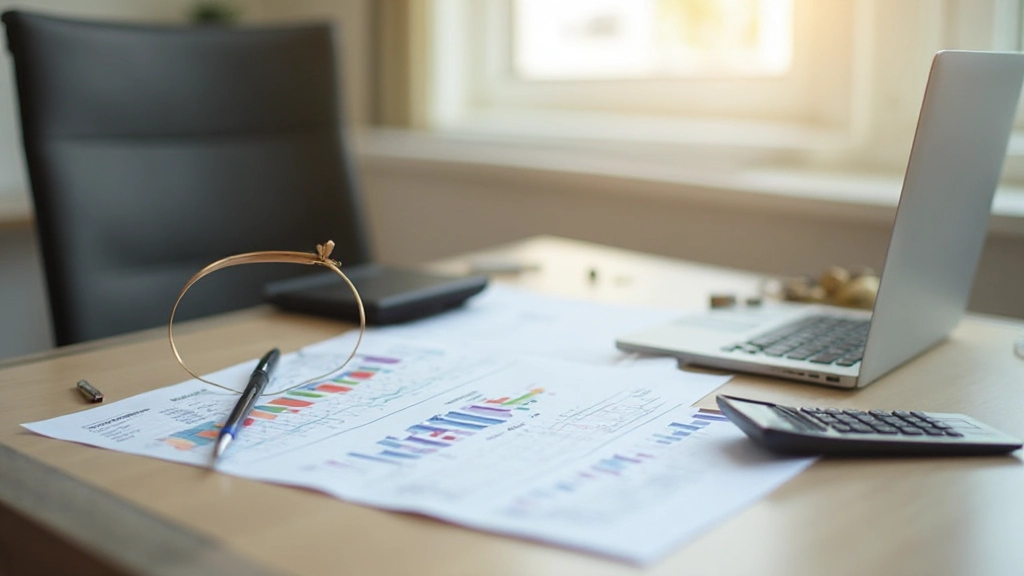 Профессиональная фотография рабочего стола с финансовыми документами и ноутбуком