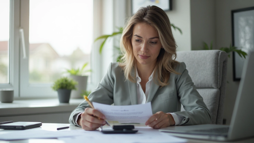 Профессиональная фотография финансового планирования с документами, калькулятором и ноутбуком на столе